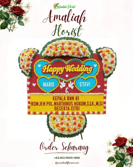 Papan Bunga Pernikahan Perak